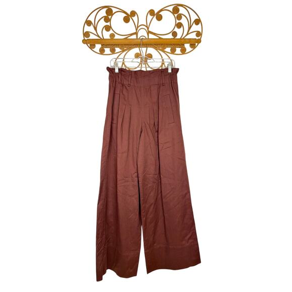 Brunello Cucinelli Pants - Brunello Cucinelli high rise paper waist wide leg pants Brown 6